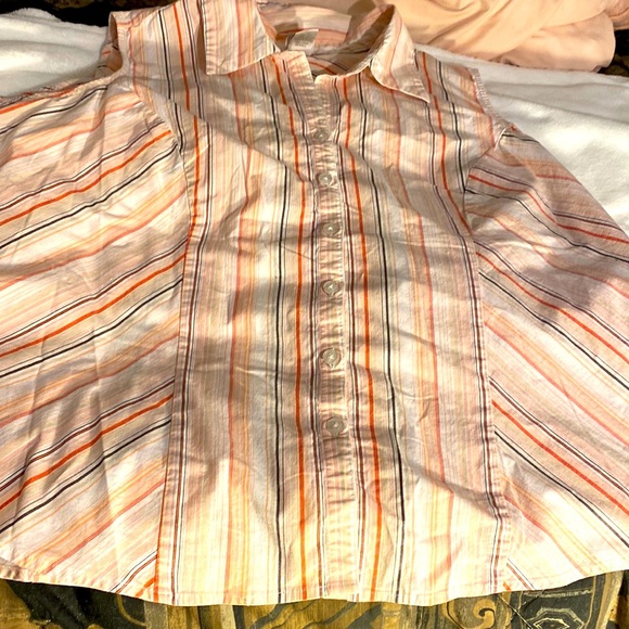 Fashion Bug stretch sleeveless blouse. Size 22/24 I. Shades of pinks - Picture 1 of 13